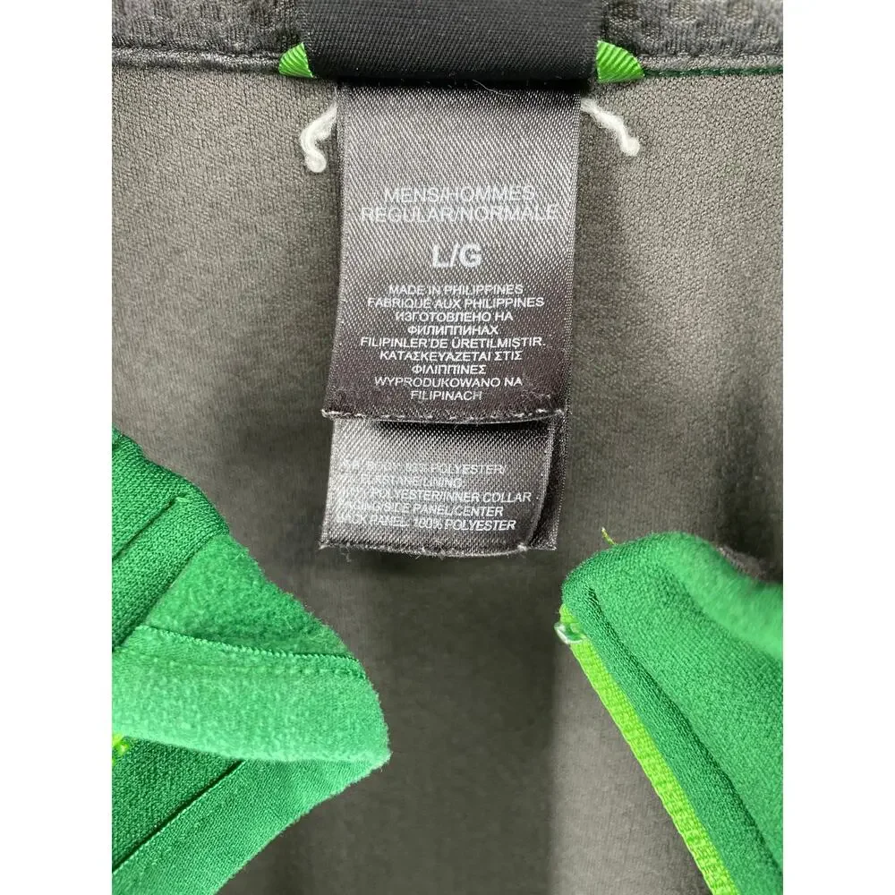 The North Face Fleece Jacket Men’s L Forest Green/Gray Thumbhole Sleeve